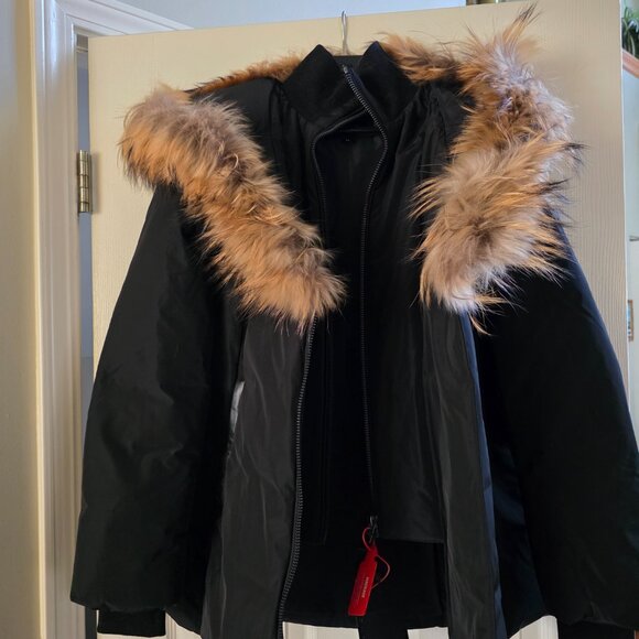 ADALI down coat with natural fur Signature Mackage Collar - Picture 6 of 6